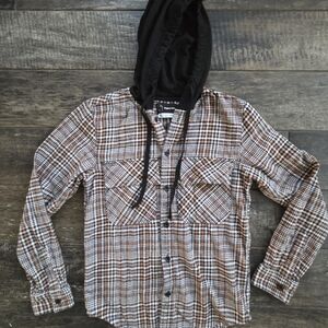 Original Use Black and Brown Checkered Hoodie